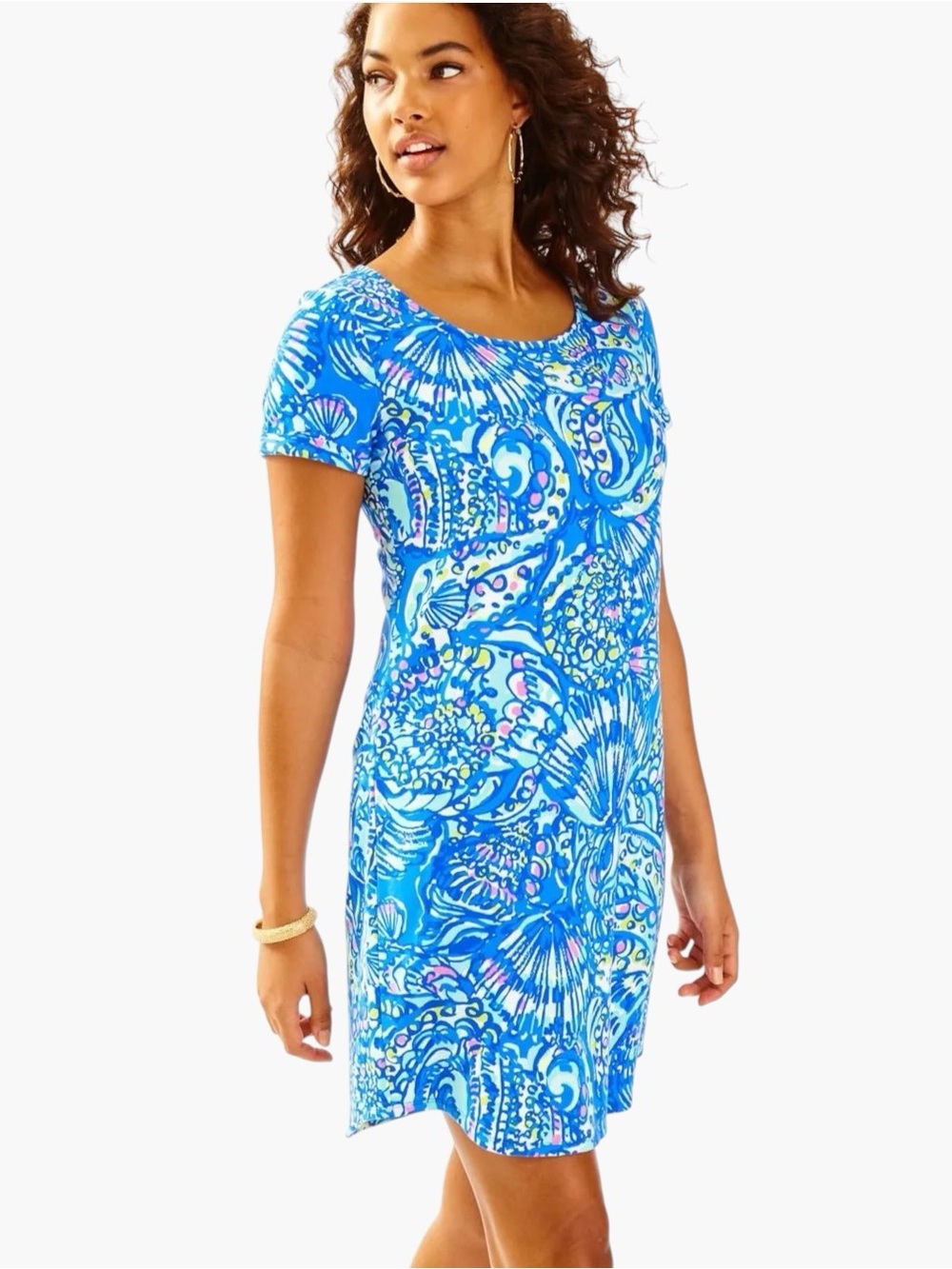 Lilly Pulitzer Tammy Dress Large White Blue Multicolour UPF 50+ 25244